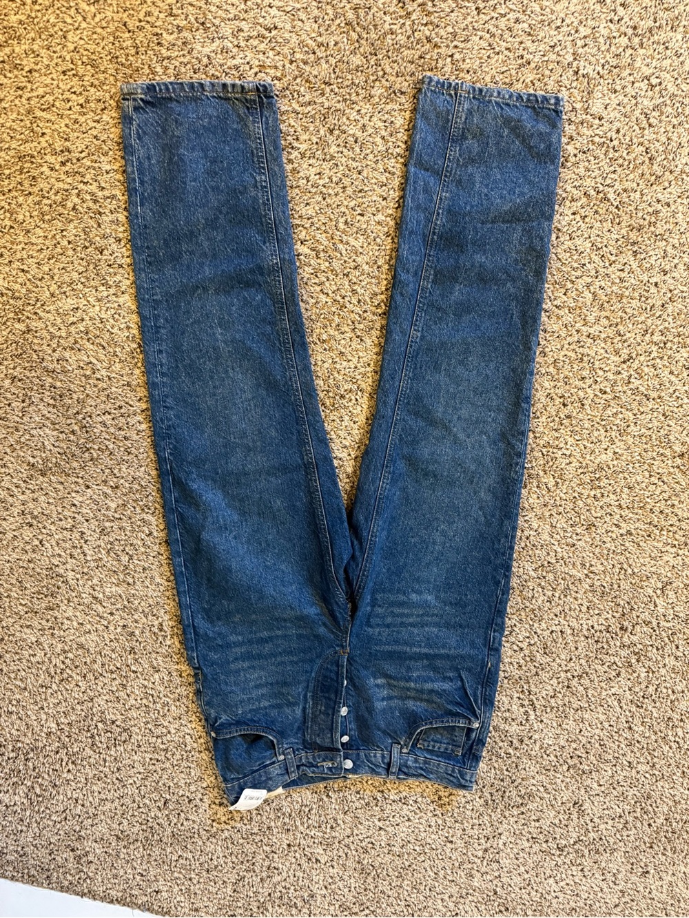 We The Free Dark Blue High-Rise Straight Leg Jeans